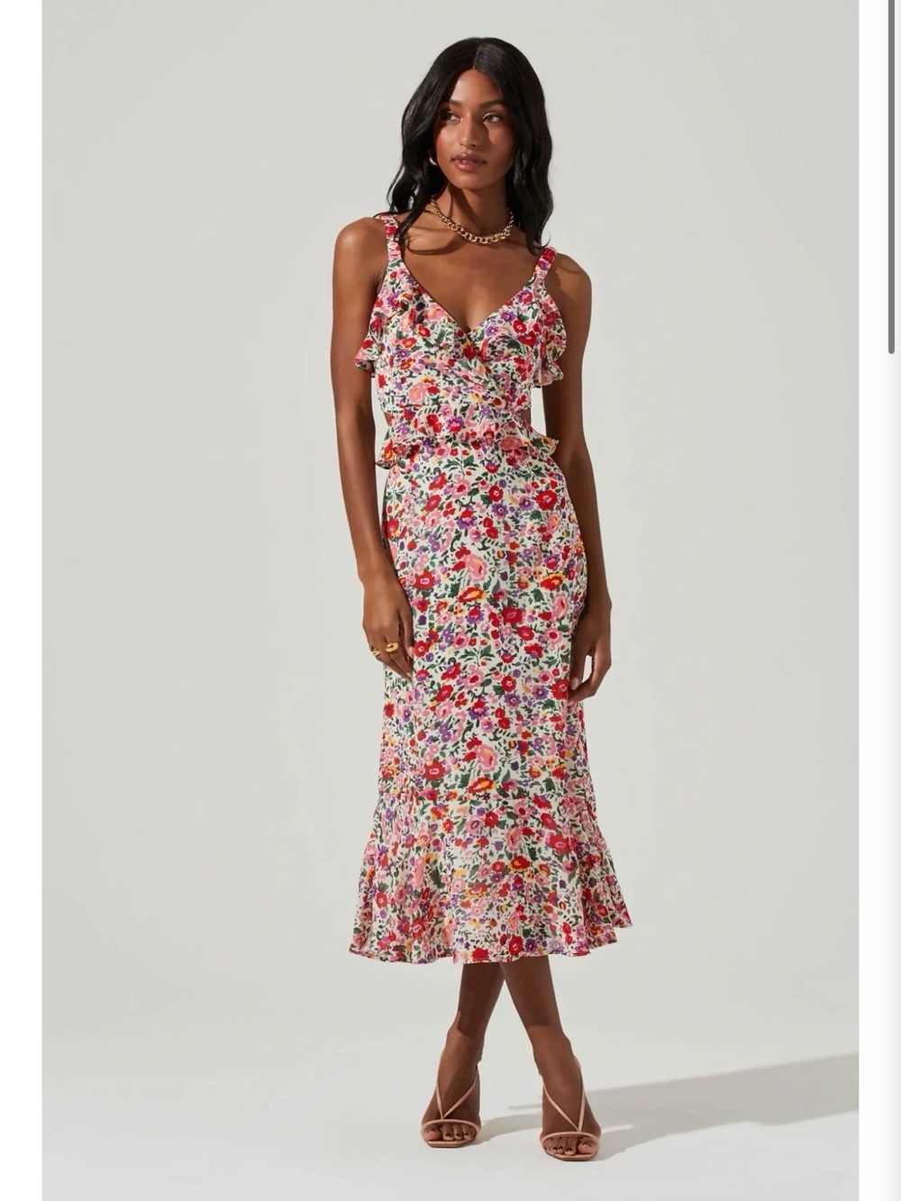 ASTR The Label Floral Midi Dress Romantic Chic